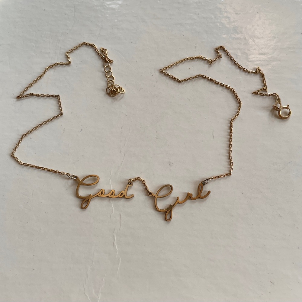 Gold Fill Script Inspirational Name Word Necklace… - image 6